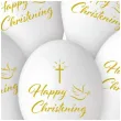 balony happy christening krzyz i golebica bialy 13 5 szt