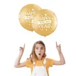 balony happy new year confetti dots zloty qualatex 30 2 szt