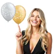 balony happy new year z zegarem zlote srebrne qualatex 11 25 szt