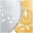 balony happy new year z zegarem zlote srebrne qualatex 11 25 szt