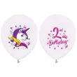 balony jednorozec na 2 urodziny pastel bialy godan 12 5 szt