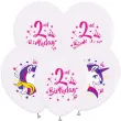 balony jednorozec na 2 urodziny pastel bialy godan 12 5 szt