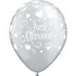 balony just married srebrne qualatex 11 25 szt