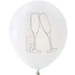 balony kieliszki szampana bialy santex 9 8 szt