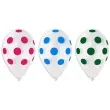 balony kolorowe grochy transparentne gemar 13 5 szt