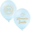 balony komunia swieta golabek i ihs w ornamencie blekitny 12 6 szt
