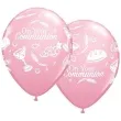 balony komunia symbole rozowe pastel qualatex 11 25 szt