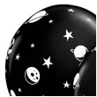 balony kosmos czarne qualatex 11 25 szt