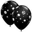 balony kosmos czarne qualatex 11 25 szt