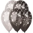 balony kosmos metaliczny czarny 12 gemar 5 szt
