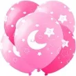balony ksiezyc i gwiazdki rozowe show 12 5 szt