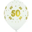 balony lateksowe gold 50 biale b balloons 12 5 szt