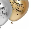 balony lateksowe happy new year beauty and charm zloty srebrny czarny