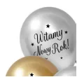 balony lateksowe witamy nowy rok beauty and charm zloty srebrny czarny