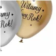 balony lateksowe witamy nowy rok beauty and charm zloty srebrny czarny
