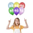balony liczba 10 metalik mix strong 14 6 szt
