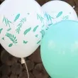 balony liscie bialo zielone folat 13 6 szt