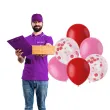 balony matowy mix z konfetti czerwono rozowe folat 12 6 szt