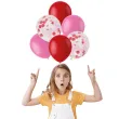 balony matowy mix z konfetti czerwono rozowe folat 12 6 szt