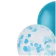balony matowy mix z konfetti niebieskie folat 12 6 szt