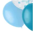 balony matowy mix z konfetti niebieskie folat 12 6 szt