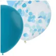balony matowy mix z konfetti niebieskie folat 12 6 szt