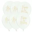 balony novio novia vivan los novios pastel biale 12 strong 6 szt