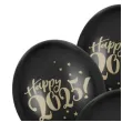 balony nowy rok happy 2025 czarny partydeco 12 6 szt