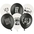 balony party pastel black white strong 12 6 szt