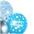 balony pastel metalik crystal mix happy birthday niebieski srebrny godan 12 7 szt