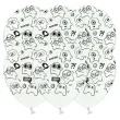 balony potworki pastel biale 12 strong 6 szt