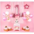 balony roczek 1 urodziny dziewczynki rozowy jasny partypal zestaw