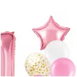 balony roczek 1 urodziny dziewczynki rozowy jasny partypal zestaw