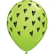 balony serduszka zielone qualatex 11 25 szt