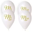 balony slubne mr mrs z wezykiem biale gemar 13 4 szt