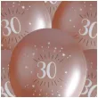 balony sparkling liczba 30 rozowe zloto santex 12 6 szt