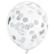 balony srebrne konfetti transparentne partydeco 12 6 szt