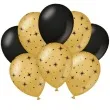 balony stars gwiazdki classy party czarno zlote metalic 12 pd party 8 szt