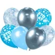balony sto lat beauty and charm srebrno niebieski godan 12 7 szt