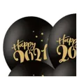 balony sylwester 2021 czarny pastel strong 12 6szt