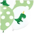balony urodzinowe dinozaury bialo zielone partypal 12 10 szt