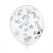 balony z konfetti gwiazdki srebrne partydeco 11 6 szt