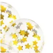 balony z konfetti gwiazdki zlote partydeco 11 6 szt