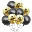 balony z konfetti happy birthday 18 mix z konfetti czarno zloty jix 12 10 szt