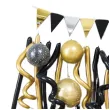 balony zestaw imprezowy i makarony zloto czarny partypal zestaw 34 szt
