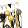 balony zestaw imprezowy i makarony zloto czarny partypal zestaw 34 szt