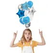 balony zestaw imprezowy its a boy bialo srebrno niebieski folat 10 szt