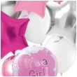 balony zestaw imprezowy its a girl bialo srebrno rozowy folat 10 szt