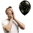 balony zlote gwiazdki czarne qualatex 11 25 szt