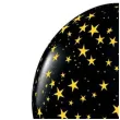 balony zlote gwiazdki czarne qualatex 11 25 szt